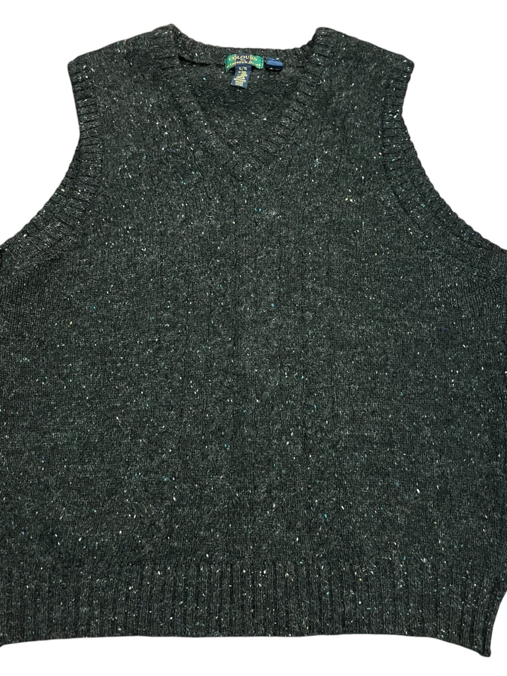 Vintage Colours Alexander Julian Sweater Vest XL Gray Donegal Wool Mohair